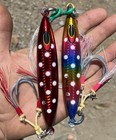 Lot 2 300g   Heavy  Jig BLUEFIN  TUNA Bomb JIGS - Best  BKK Fully Rigged Glow