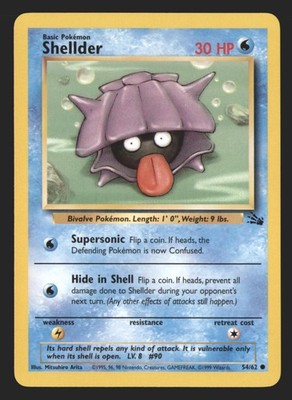 Pokemon Fossil Shellder #54/62 WOTC Common