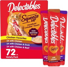 Delectables Squeeze Up Non-Seafood Variety Pack-Lickable Wet Cat Treats-72 Tubes