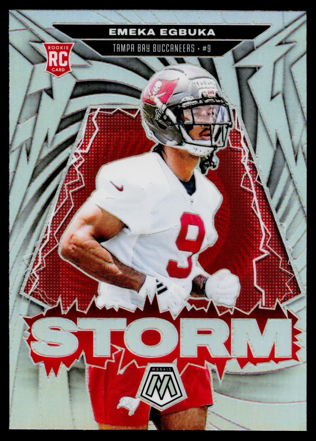 2025 Panini Mosaic Football STORM Silver Prizm Emeka Egbuka #5
