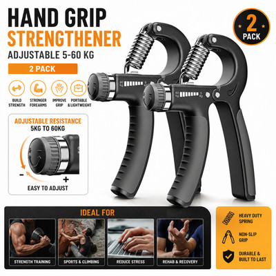 2er Pack Handgriffverstärker verstellbar Unterarm 5-60 kg - Handtrainer Griff