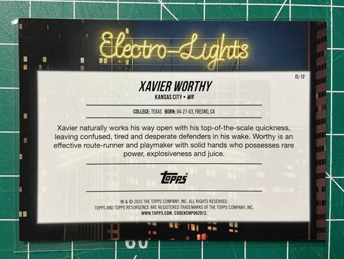 2024 Topps Resurgence Xavier Worthy Case Hit Electro Lights Kansas City Chiefs - Picture 3 of 4