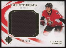 2010-11 Upper Deck Ultimate Collection Debut Threads Jared Cowen RC /200 #DT-JC
