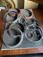 Vintage 1960-1970s Alfa Romeo Spider Carello Torino Headlamp Bezel Frame Rings