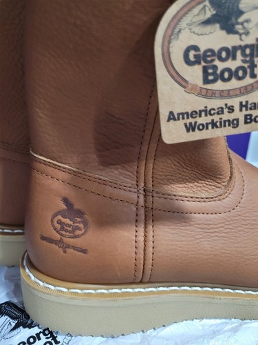 GEORGIA BOOTS 10" WORK WELLINGTON BOOT G5153 Uomo Taglia 13 Nuovi Omaggio S/H - Foto 5 di 8