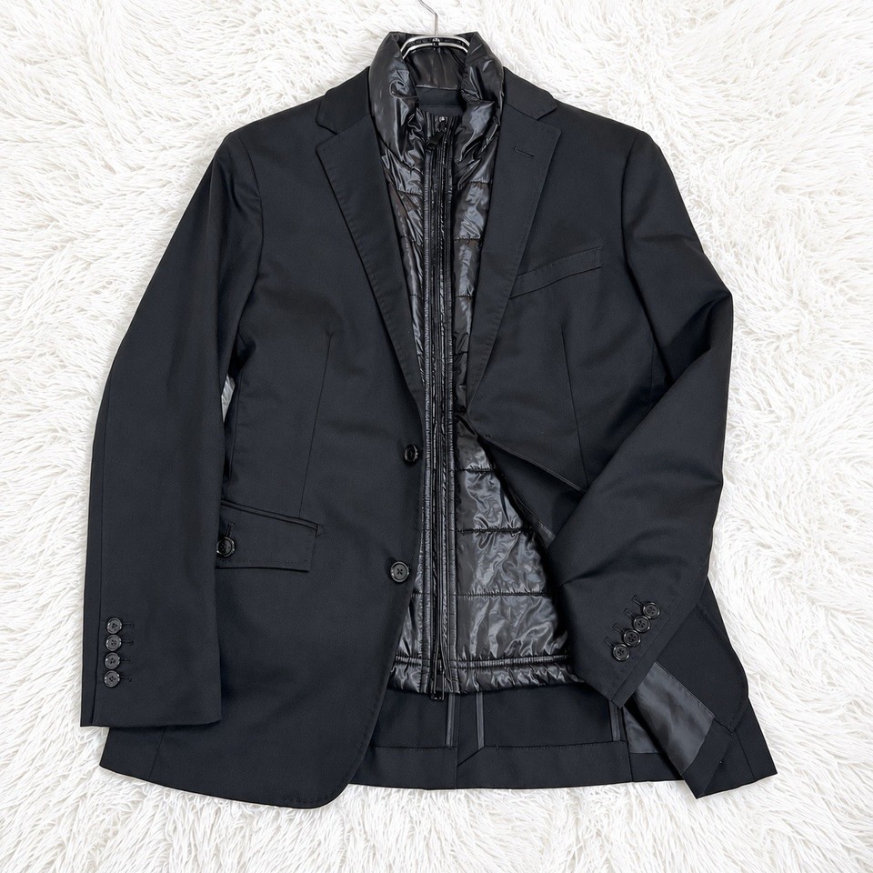 BURBERRY BLACK LABEL 2Way Blazer Jacket Detachable Padded Vest Black M Sanyo