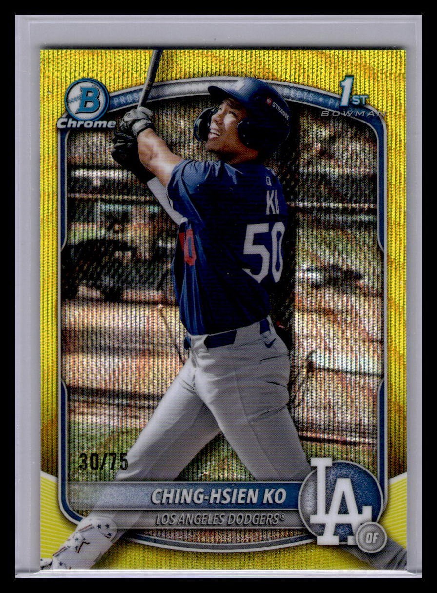 2025 Bowman Chrome - Ching-Hsien Ko #BCP-224 Yellow Wave Refractor /75