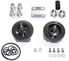 BLOX Racing Universal Remote Oil Filter Relocation Kit Polished LSx VTEC Motors