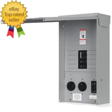 Weatherproof RV Electrical Outlet Panel with 20 30 50 Amp Breaker Outdoor