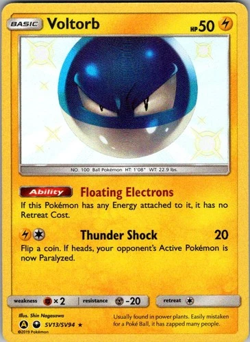 Voltorb Shiny Holo Rare Hidden Fates: Shiny Vault SV13/SV94 NM
