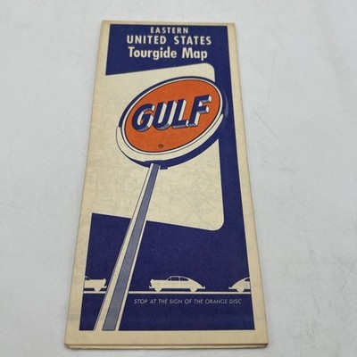 1956 Eastern United States road map Gulf  oil gas