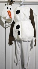 Frozen Olaf Costume Toddler 3T-4T Snowman Plush Belly Hood Disney Disguise Kids