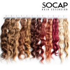 SOCAP Hair Extensions Echthaar Haarverlängerung gewellte Struktur 50 cm