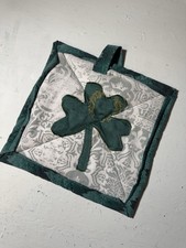 Handmade St. Patrick’s Day Potholder Green Clover Pot Holder Kitchen Decor