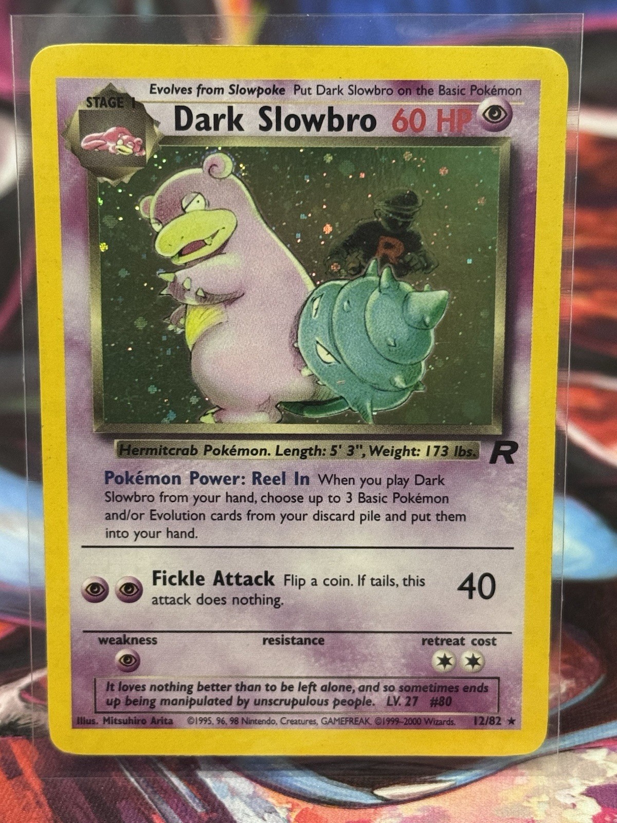 Dark Slowbro 12/82 | Team Rocket | Holo Rare | Pokémon TCG | 2000 | Vintage | LP