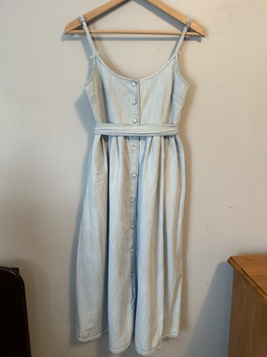 ASOS Denim Light Wash Spaghetti Strap Dress Size UK 8/US 4 | eBay