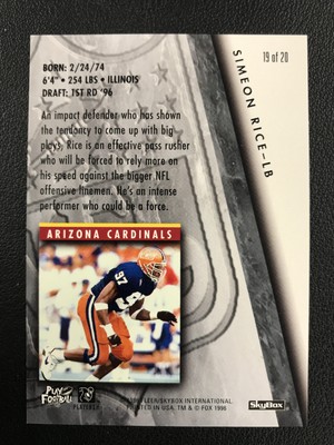1996 SkyBox Impact #19 Simeon Rice Arizona Cardinals NFL on FOX | eBay