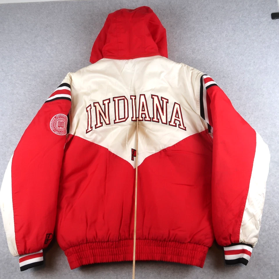 Vintage 90s Indiana University Hoosiers Pro Player Puffer Jacket Coat M Medium - Image 2 of 4