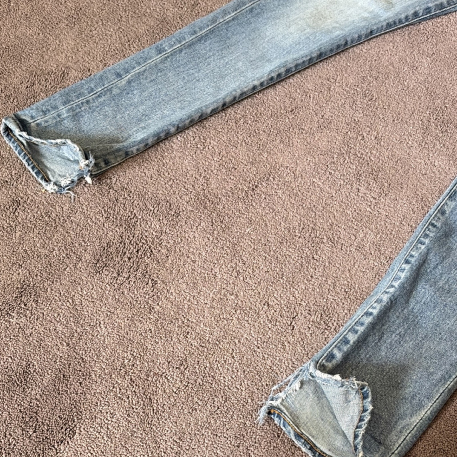 Saint Laurent Slim Fit Distressed Light Blue Denim Skinny Jeans Men's thumbnail 5