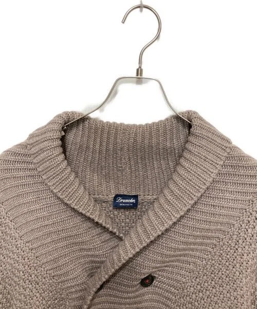 Drumohr Shawl collar double cardigan brown - product detail image 3