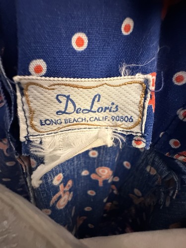 Vintage 70s Deloris Long Beach Prairie Dress Blue Floral Lace Corset Boho, $59.99 - Photo 3