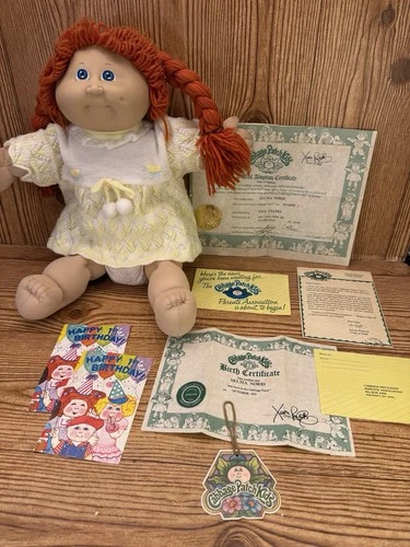 Vintage Cabbage Patch Doll 1982 Red Hair Blue Eyes HM 3 W/Birth Certificates