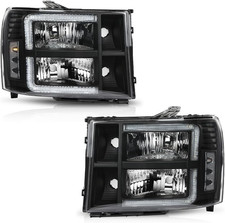 LED Headlights Assembly Front Headlamp Compatible with GMC Sierra 1500 2007-2013