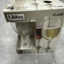 Vintage Libbey Claret Glass Wine Glasses Goblets 11.5 oz Box of 4 NEW Made in US
