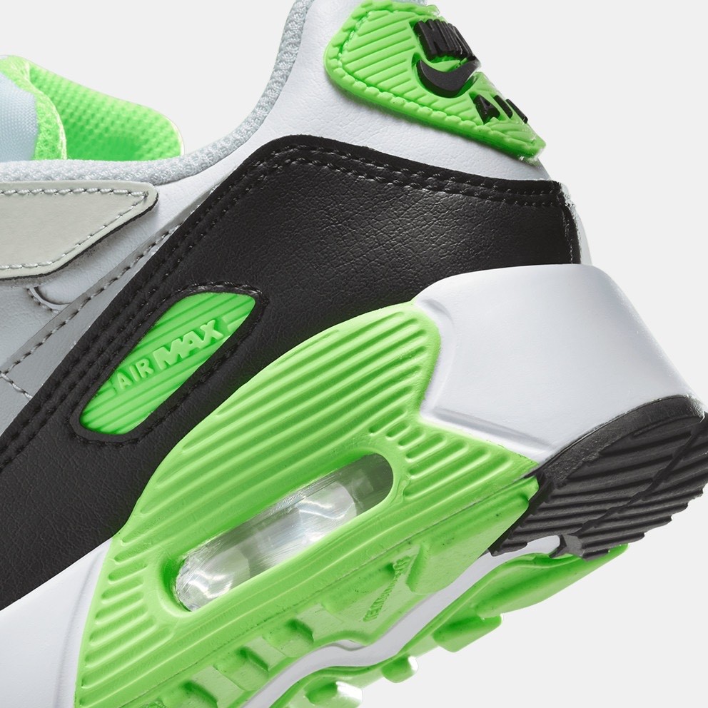 new youth 3/3Y kids Nike Air Max 90 Easyon White Green Shoes IH1417 702 thumbnail 7