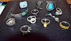 56 Gram Lot Vintage Sterling Silver Mixed Jewelry Scrap Bracelet Rings Turquoise