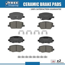 Front Rear Ceramic Brake Pads w/ Hardware for Jeep Renegade 2016-2021 Fiat 500X