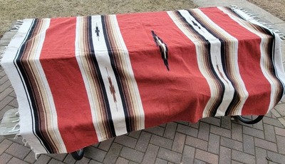 El Paso Saddle Blanket Co. Red Western Aztec Rug Saddle Blanket