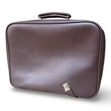 Valigia vintage St Michael bagaglio borsa da viaggio marrone marrone marrone 18 x 14 x 6 pollici prop