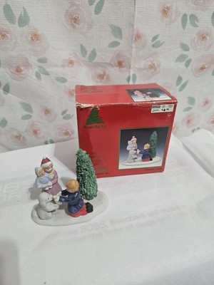 LEMAX, VINTAGE SMALL PORCELAIN BEGGING FOR A BONE AND BOX 1993
