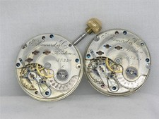 VERY RARE CONSECUTIVE E. HOWARD "L" SERIES V POCKET WATCH MOVEMENTS, RUNNING 