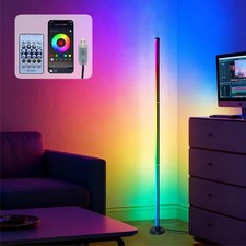 RGB LED Corner Floor Lamp 213 Dynamic Modes Music Sync App Remote Ambient