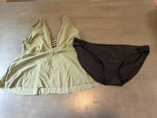 black green tankini TIME AND TRU    two piece swimsuit bikini size XL 16-18