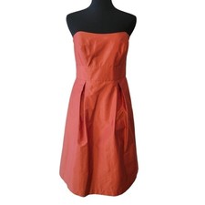 Jenny Yoo 100% Silk Coral Strapless Dress Size 6