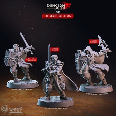 Human Paladins - Dungeon Guild - CastNPlay - Terrain Wargaming D&D DnD 28mm 32mm