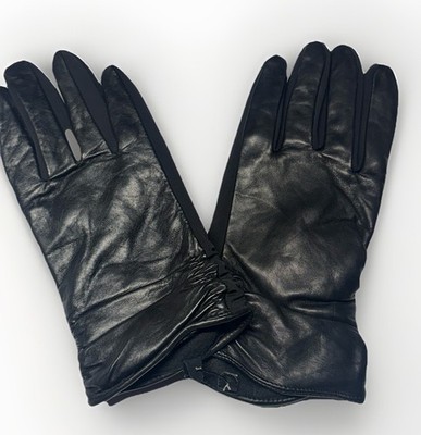 Apt. 9 Leather Gloves Black Large/XL NEW Touch Screen Stretch