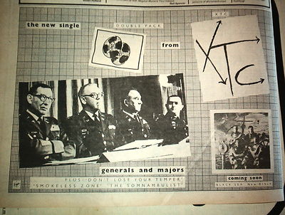 XTC Generals and Majors 1980 UK  Press ADVERT 12x8''