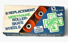 Sport Fun 1979 URETHANE orange roller skate wheels replacement box vintage