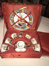 Vintage 9 Piece Chinese Miniature Tea Set in Decorative Box 1940s EXCELLENT COND