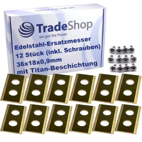 Messer-Set (12 Stück) 36x18x0,9mm Gold für Einhell FREELEXO+ LCD Kit 900
