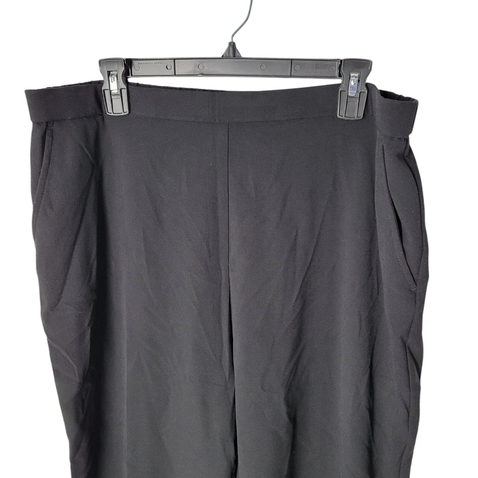 Pantalón Studio Works para mujer talla 18S negro liso elástico cintura Foto 2 de 4