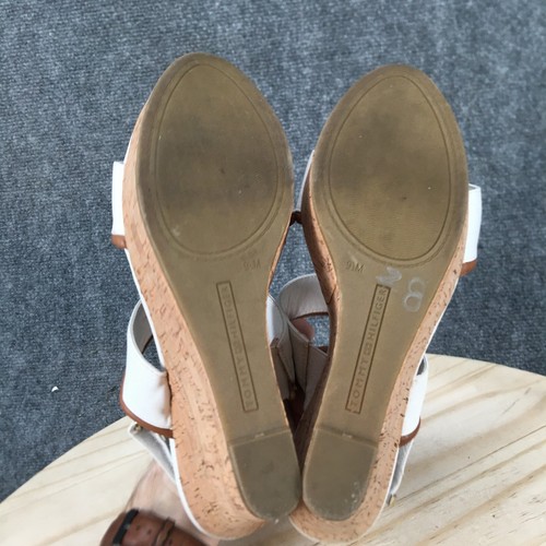 Tommy Hilfiger Sandals Womens 9.5 Platform Wedge Slingback White Faux Leather - Picture 11 of 17