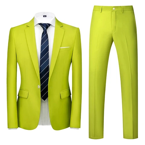 2Pcs Suits For Men Blazer Wedding Classic Social Business Blazer+Pants Suits Set - Zdjęcie 17 z 38
