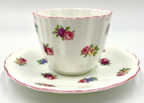 PRETTY HAMMERSLEY PINK TRIMMED ROSE PANSY CUP & SAUCER, C430, EXCELLENT COND - Picture 6 of 11
