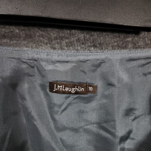 J. McLaughlin Skirt Gray Orange Stripe Cashmere Wool Blend Size 10 Waist 32 - Picture 8 of 10