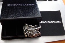 Giovanni Raspini  anello argento 925Piume  Realizzato A mano nuovo con scatola